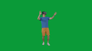 4K绿幕男青年沉浸VR虚拟游戏24秒视频