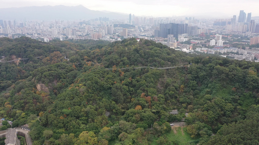 航拍福建福州城市森林步道福道金牛山公园段视频