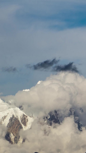 延时最美国道318色季拉山南迦巴瓦雪山山峰素材13秒视频