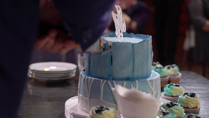 新新娘和新郎切婚蛋糕11秒视频