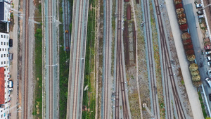 航拍色彩漂亮的高铁轨道铁轨交通道路33秒视频