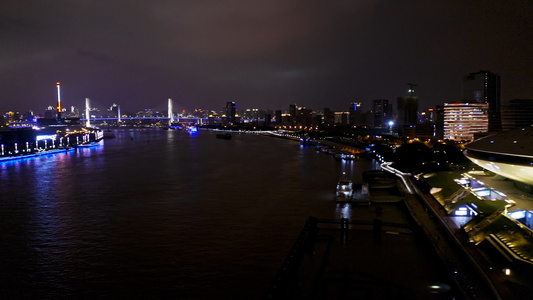 浦江两岸夜景航拍视频