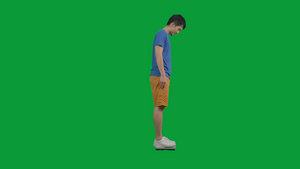 4K绿幕男青年跳绳7秒视频