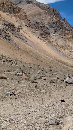 珠穆朗玛峰测量纪念碑视频西藏风光33秒视频