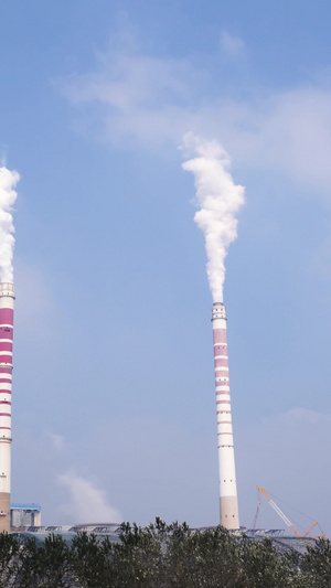 火力发电站烟囱地热发电厂大气污染130秒视频