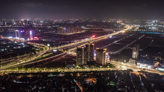 佛山佛陈路夜景延时视频