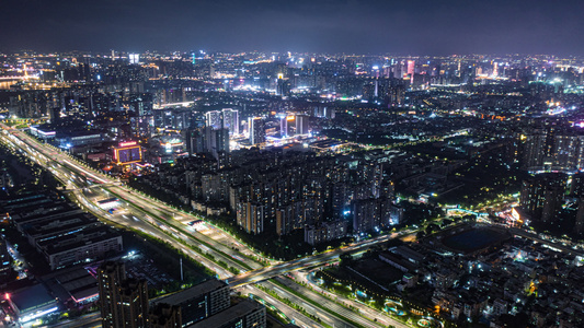 佛山南海桂城夜景延时视频