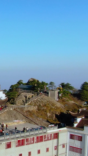 航拍自然与文化双遗产佛教圣地九华山天台寺世界自然遗产45秒视频