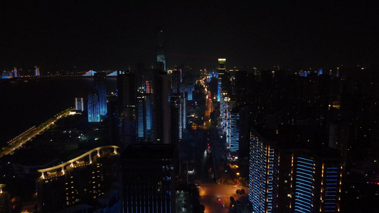 湖北武汉城市夜景灯光航拍视频视频