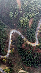 航拍高山盘山公路视频