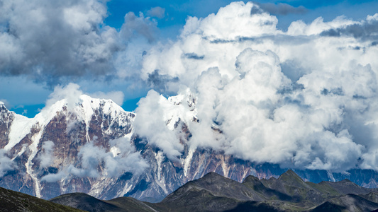 8k延时西藏318国道雪山冰川素材视频
