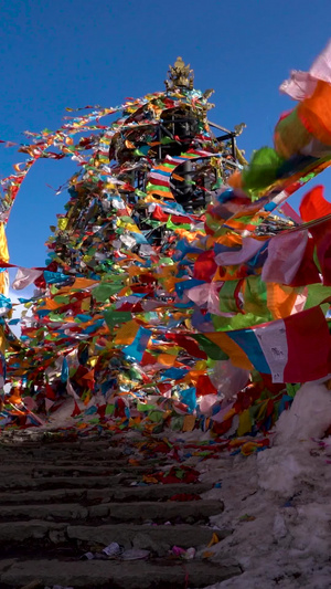 西藏经幡实拍素材西藏自驾游素材53秒视频