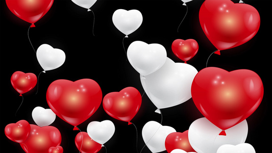 情人节告白气球动画元素带透明通道视频