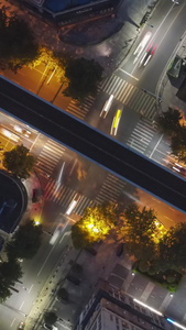 素材延时摄影航拍城市夜景立体交通道路素材绚丽灯光视频