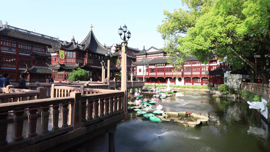 上海旅游景点城隍庙豫园九曲桥延时视频合集视频