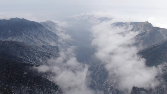 贵州梵净山5A景区冬天雪景航拍视频