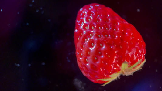 旋转草莓黑场广告摄影视频