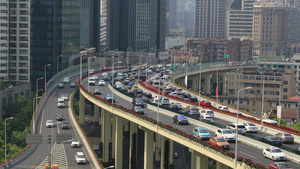 上海拥堵的城市交通实拍4K视频42秒视频