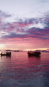 实拍超广角拍摄海边夕阳视频素材视频