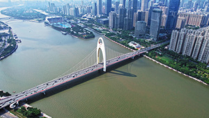 4K广州二沙岛广州大桥航拍22秒视频