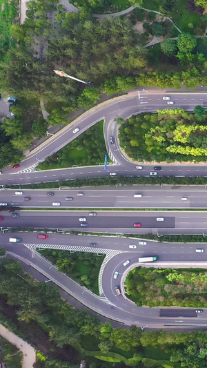 航拍石家庄东二环裕华路立交桥车流十字路口32秒视频