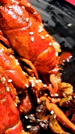 合集香辣可口的美食小龙虾展示视频素材油焖大虾40秒视频