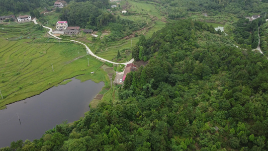 航拍农村风景4K实拍视频视频