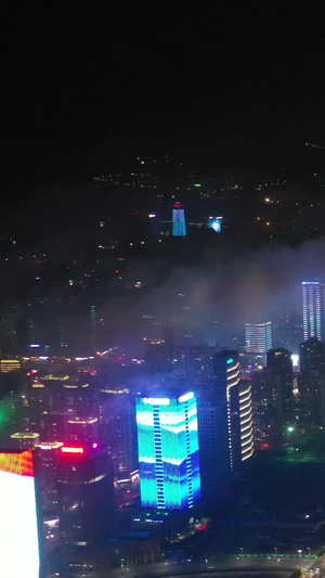 青岛城市夜景航拍视频青岛城市风光32秒视频