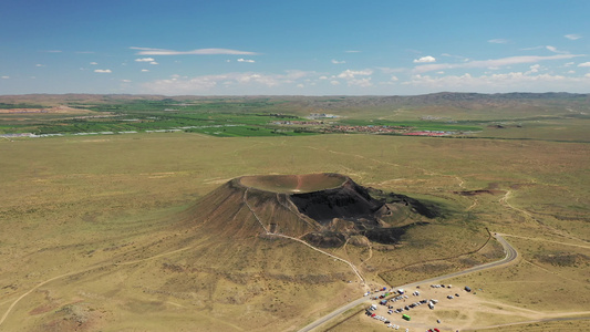 内蒙古乌兰达火山航拍视频