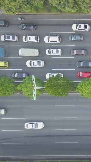 城市汽车交通堵车塞车红绿灯21秒视频