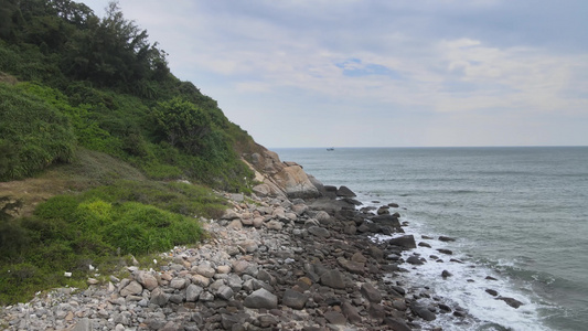 南海茂名海域海岛航拍视频