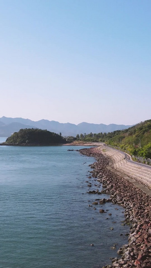 航拍广东惠州海景公园健身跑道素材海景素材61秒视频