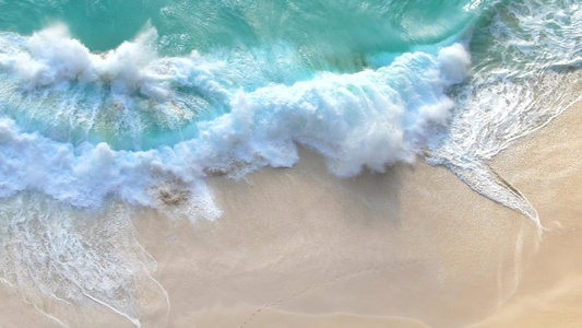 蓝色大海和美丽的海浪视频