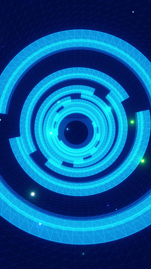 蓝色科技粒子线条背景蓝色光线隧道30秒视频