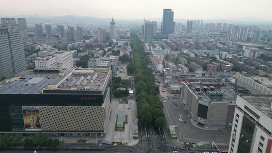 航拍山东淄博茂业天地银座商城 视频