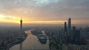 广州难得一遇的超美夕阳44秒视频