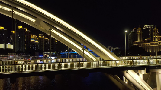 福州台江中洲岛夜景航拍视频