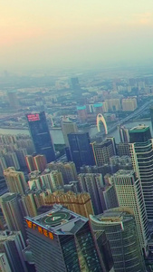 广州城市天际线航拍高速发展视频