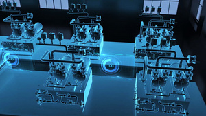 3d全息机械工业设备动画10秒视频