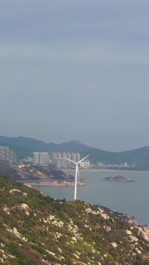 广东汕头南澳岛海滨风电场风力发电39秒视频