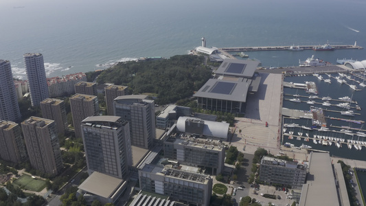 青岛高楼大厦建筑航拍视频