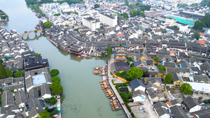 上海4A风景区朱家角高空航拍合集4K164秒视频