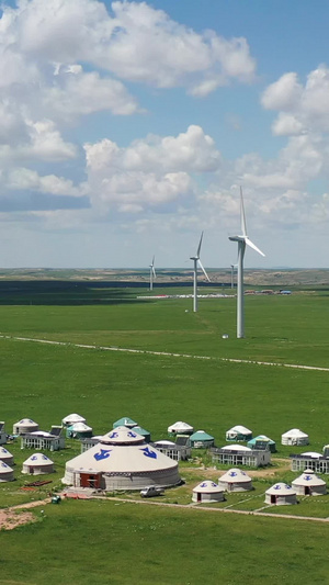 内蒙古锡林郭勒大草原蒙古包风光夏季风光30秒视频