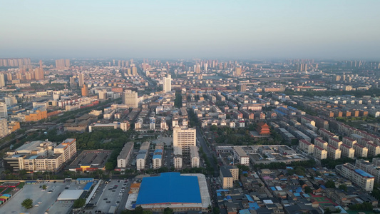 航拍许昌城市清晨风光 视频