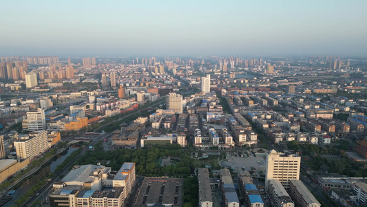 航拍许昌城市清晨风光 视频