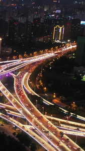 郑州金水路立交桥夜景航拍视频郑州夜景视频