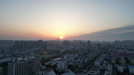 航拍许昌日出朝阳城市风光 视频