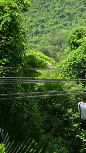 海南三亚呀诺达雨林景区的高空滑索三亚旅游17秒视频