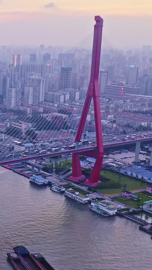 浦江两岸航拍环球金融中心22秒视频