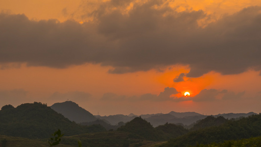 日落延时夕阳视频